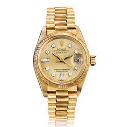 Rolex Oyster Perpetual Presidential Datejust Bark-Finish Watch. Ref: 6927