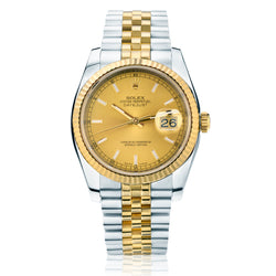 Rolex Datejust 36mm in Steel and 18kt Yellow Gold. Ref: 116233