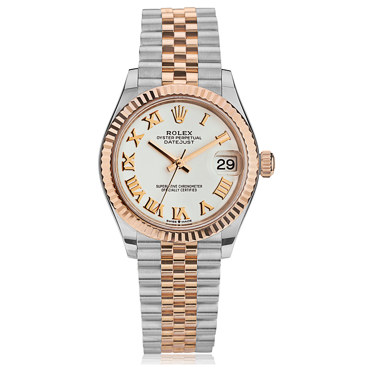 Rolex Oyster Perpetual Mid-Size Everose Gold And Steel Watch. Ref: 278271