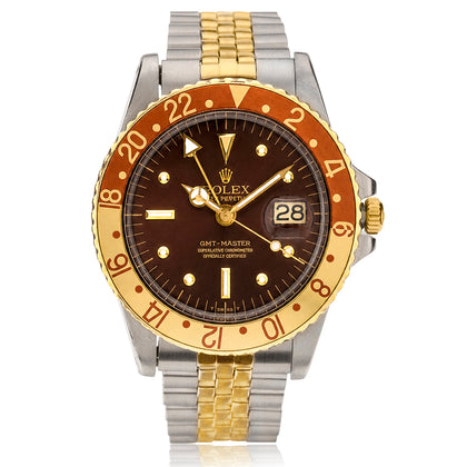 Rolex GMT TT Vintage Rootbeer Wristwatch. Ref: 1675. Circa 1975