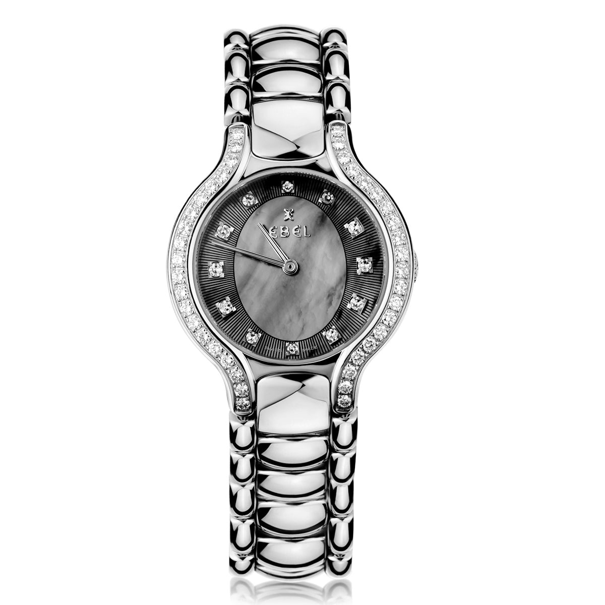 Ladies Ebel Beluga in Stainless Steel . Black Mother of Pearl Dial.