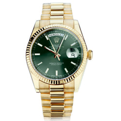 Rolex President Day-Date Yellow Gold Green Ombre Watch. Ref: 118238