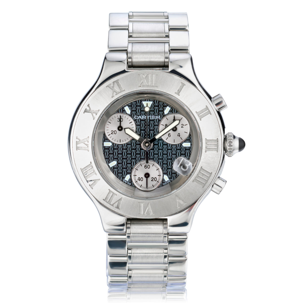 Cartier Must Sports 21 Chronoscaph in Stainless Steel. Ref: 2424