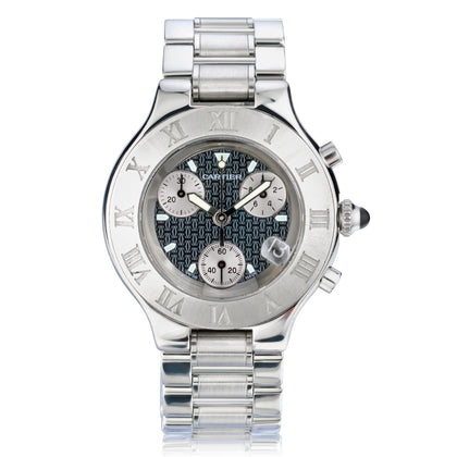 Cartier Must Sports 21 Chronoscaph in Stainless Steel. Ref: 2424