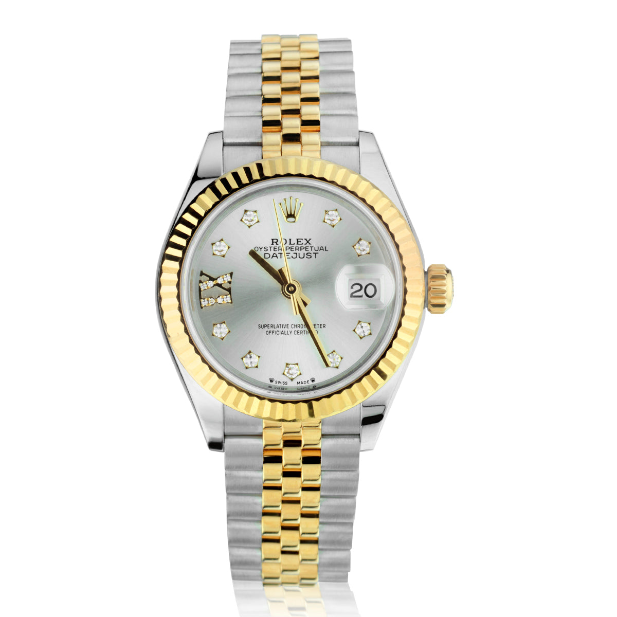 Rolex Ladies Datejust in Steel and 18kt Yellow Gold. 28mm. Ref: 279173DRJ. B&P