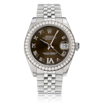 Rolex Oyster Perpetual Datejust 31MM S/S Diamond Watch. Ref: 178384