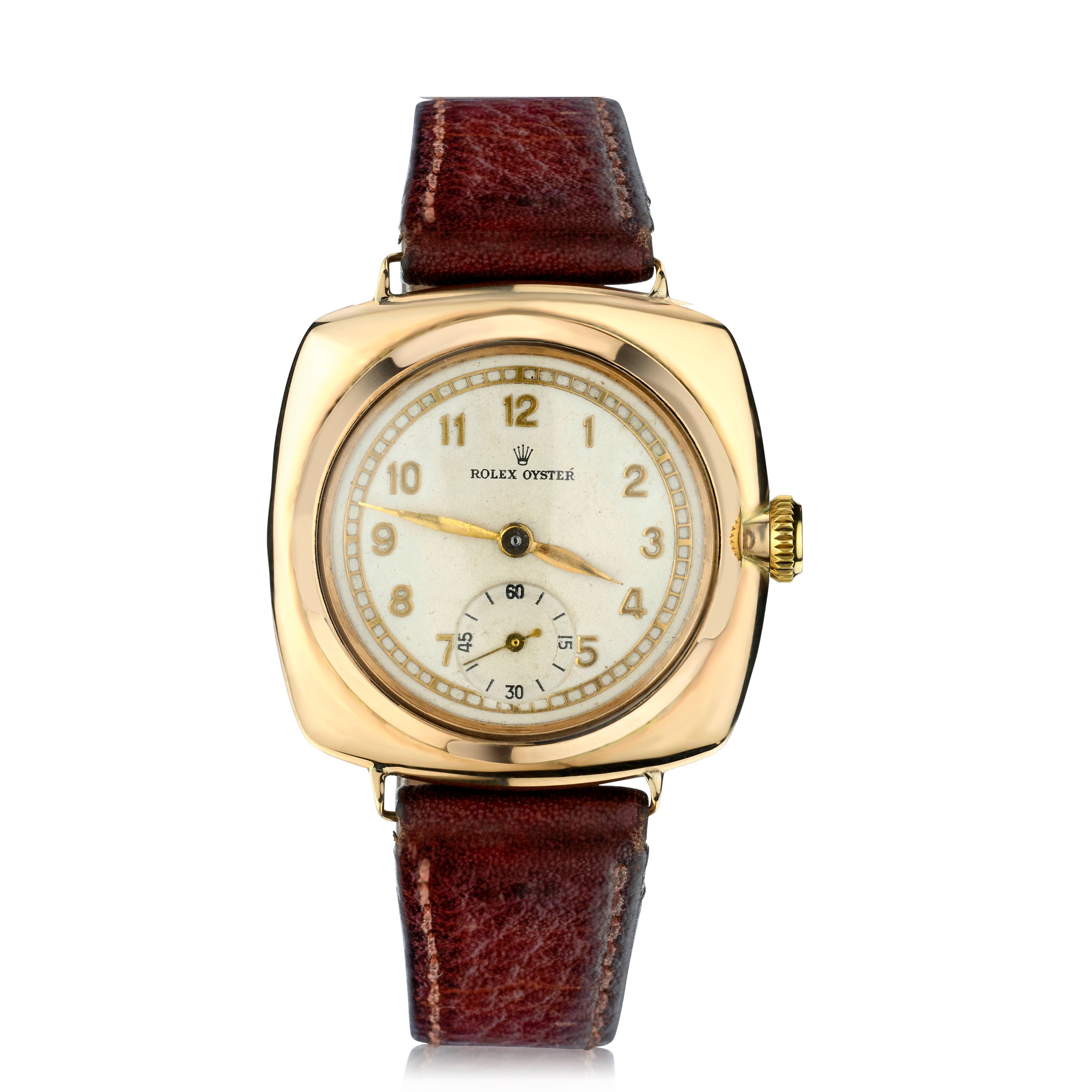 Rolex Oyster Cushion Manual Winding Gold Vintage Watch. Ref: 2081. Circa 1930's