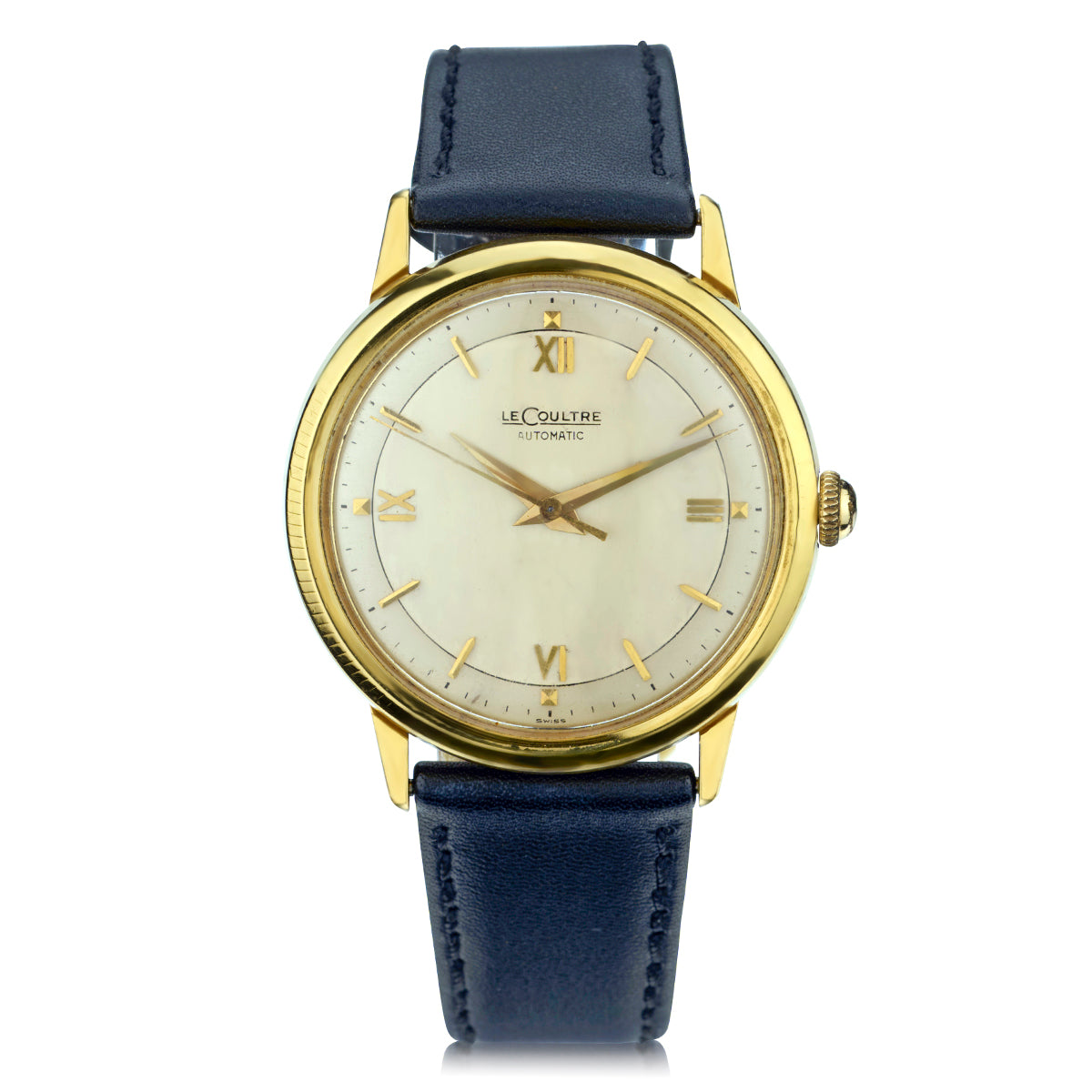 Mens Vintage 18kt Yellow Gold Jaeger leCoultre Bumper Watch. 1950's