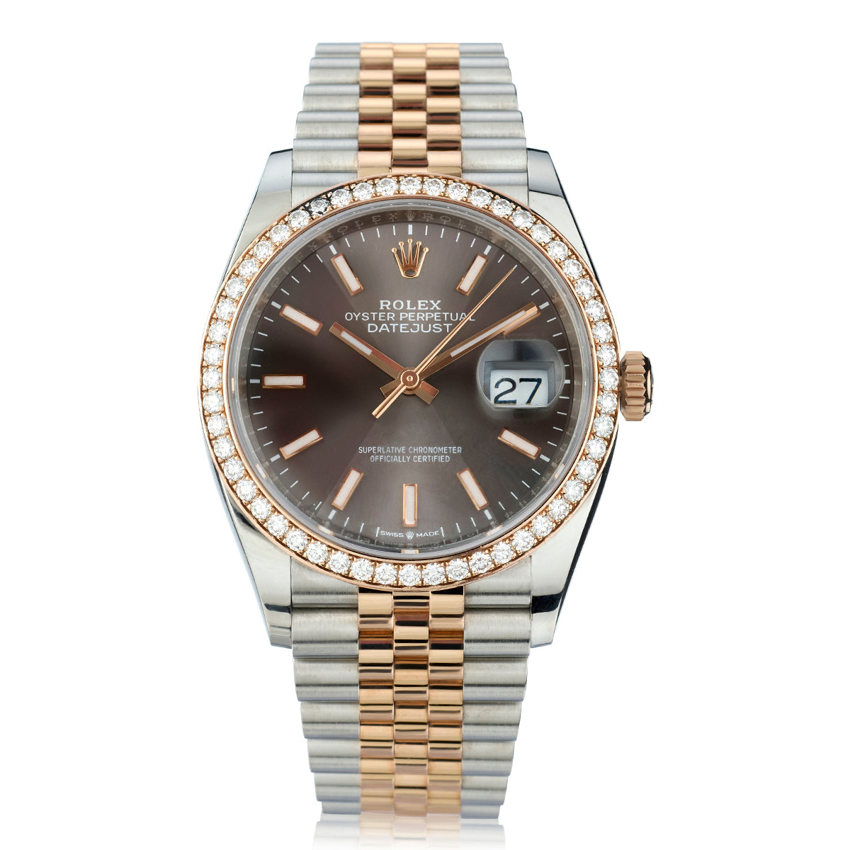 Rolex Datejust Stainless Steel and 18kt Rose Gold Watch. Ref: 126281 RBR