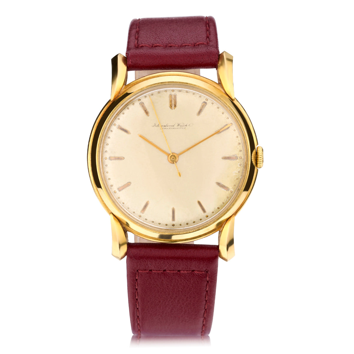 International Watch Company in 18kt Yellow Gold. Ref: 521. Shark Fin Lugs. 1969