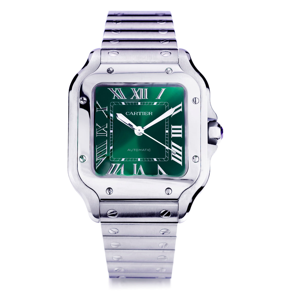 Cartier de Santos Stainless Steel Green Dial. WSSA0061