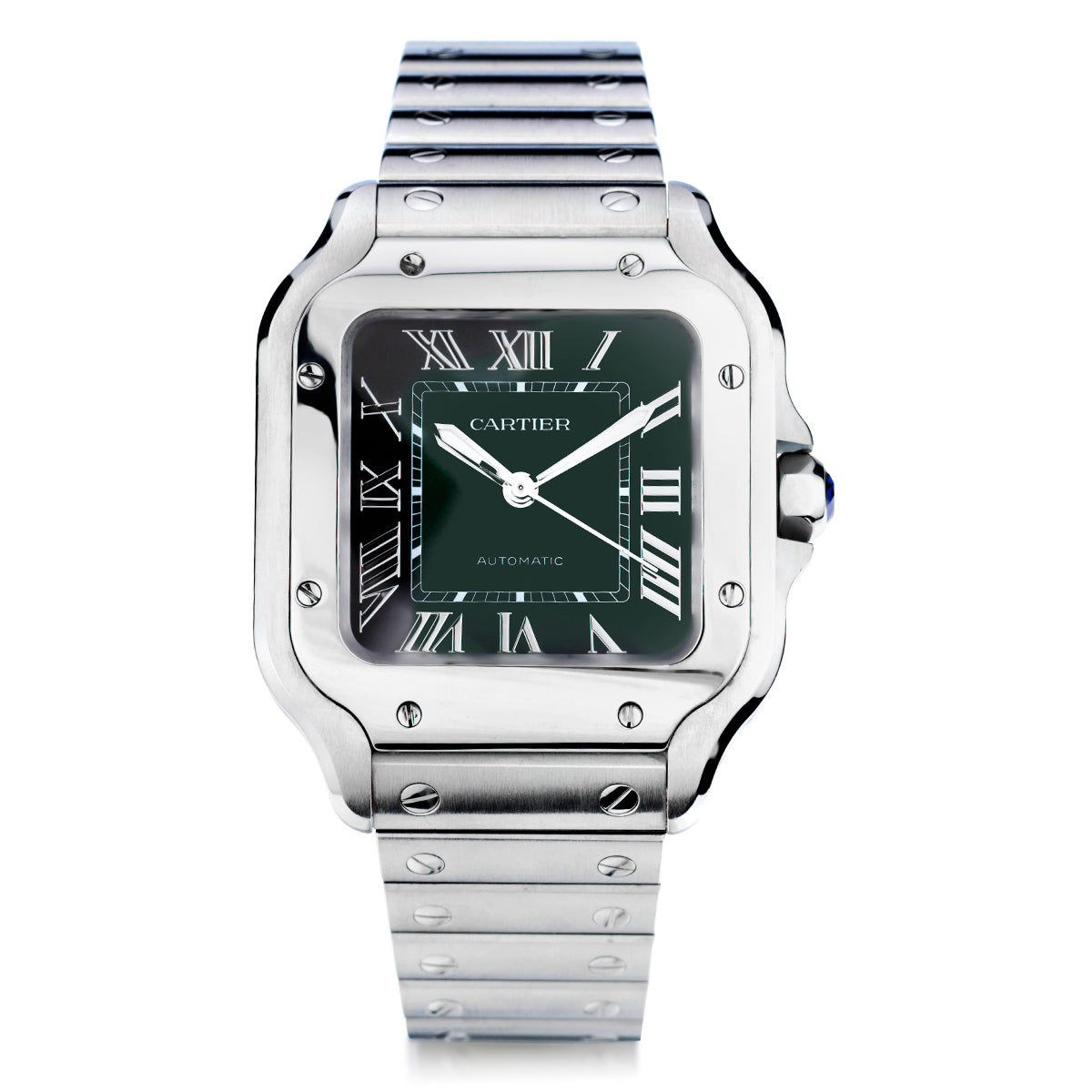 Cartier de Santos Stainless Steel Green Dial. WSSA0061