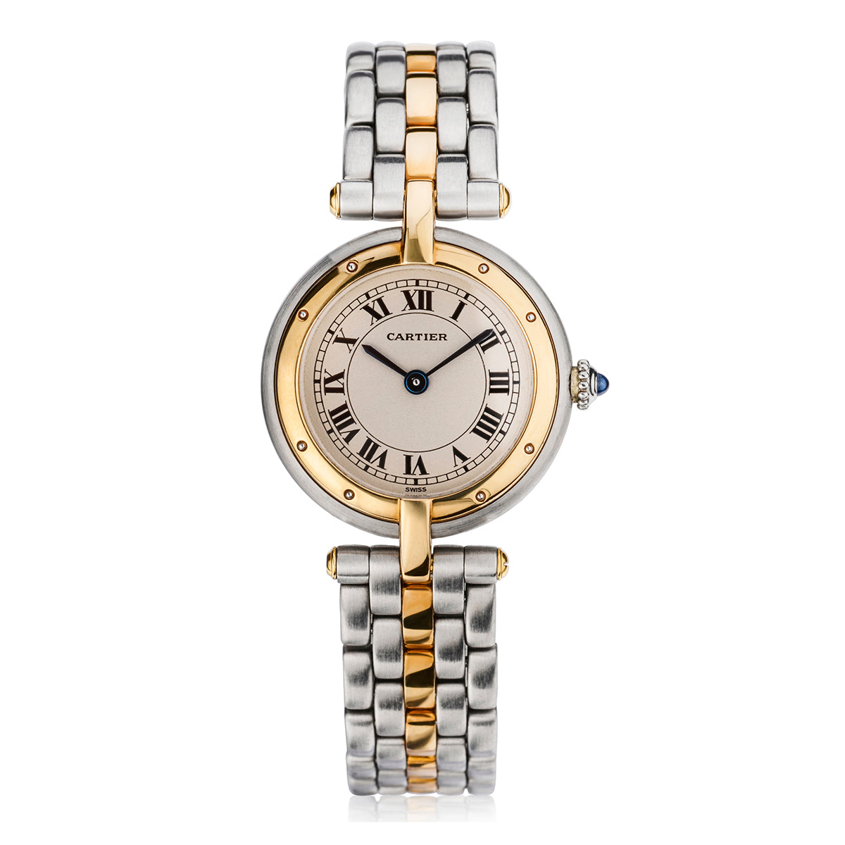 Cartier Vendome Panthere Ladies in Steel and Gold12069. 24mm. B & P