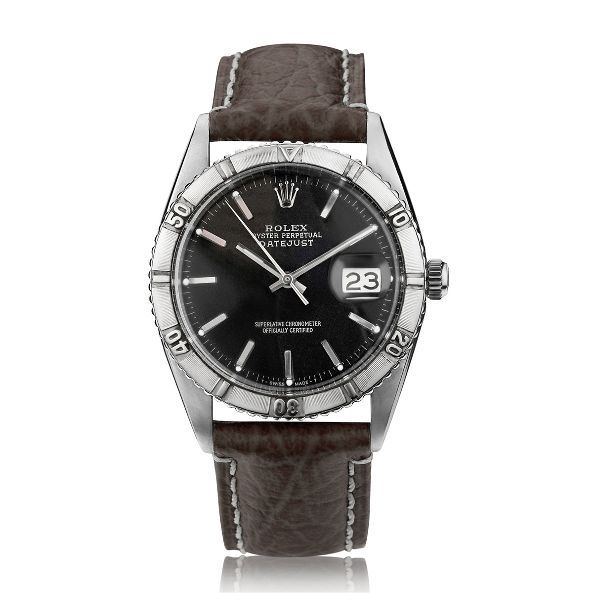 Rolex Datejust Turnograph Black Dial Steel Vintage Watch. Ref: 1625
