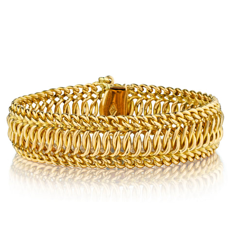 Ladies 18kt Yellow Gold Bracelet. Weigth: 28.13 Grams