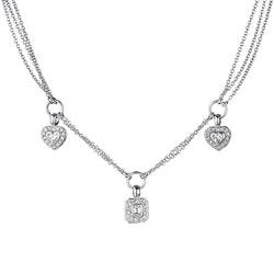 18kt White Gold Diamond Charm Pendant Necklace