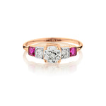 Ladies 14kt Yellow Gold Ruby and Diamond Ring.