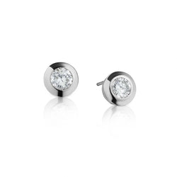 14kt W/G Diamond Stud Earings. Bezel Set. 2 x 0.60ct Tw
