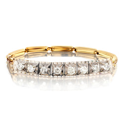 Vintage  inspired 14kt Pink and Silver Bracelet. 2.50ct Tw