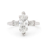 1.02 Carat Natural Marquise Cut Diamond Ring. 14kt White Gold