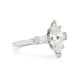 1.02 Carat Natural Marquise Cut Diamond Ring. 14kt White Gold