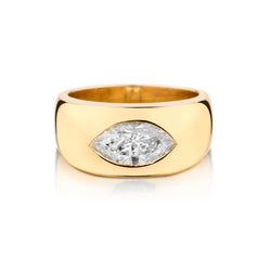 Handmade 14kt Yellow Gold Diamond Ring. 1.75ct Marquise Cut Diamond