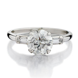 Platinum 1.88 Carat Old-European Cut Diamond Engagement Ring