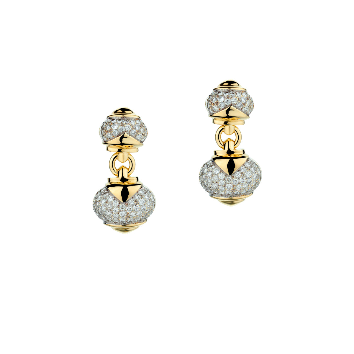 18kt Yellow Gold and Diamond Drop / Pendant Earrings. 1.20ct Tw