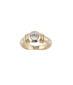 14KT YELLOW AND WHITE GOLD DIAMOND RING 0.60CT