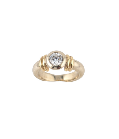 14KT YELLOW AND WHITE GOLD DIAMOND RING 0.60CT
