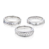 18kt White Gold Diamond Stackable Rings. 3.00ct Tw