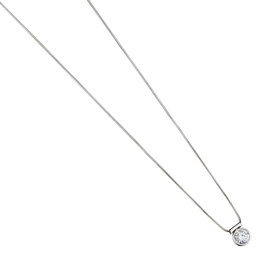 0.48 Carat Round Brilliant Cut Diamond Solitaire Pendant Necklace