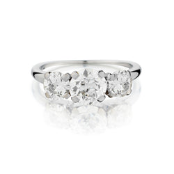 Ladies Vintage 18kt White Gold Diamond Ring . 2.06ct Tw