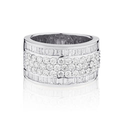 14kt White Gold Diamond Wide Band. 2.50ct Tw