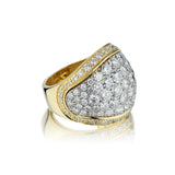 18kt Yellow and White Gold Domed Diamond Band. 3.48ct Tw