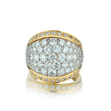 18kt Yellow and White Gold Domed Diamond Band. 3.48ct Tw