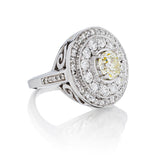 18kt W/G Large Custom Made Round Natural Diamond Ring. 3.79ct Tw