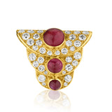 Vintage Diamond and Ruby Bracelet in 18kt Yellow Gold. 83.44 grams.