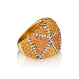 18kt Yellow Gold Yellow and Orange Sapphire and Diamond Ring.