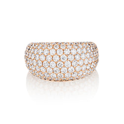 18kt Rose Gold Dome Diamond Pave' Ring. 4.05ct Tw