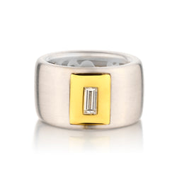 Ladies Handmade 18kt White Gold Band .0.35ct