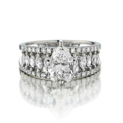 Ladies 18kt White Gold Diamond Ring. 2.40ct Tw
