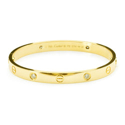 Cartier Yellow Gold & Diamond Love Bangle .Size 18. B&P