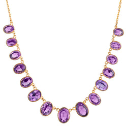 Victorian 18kt Yellow Gold Amethyst Necklace