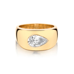 Handmade 14kt Yellow Gold Diamond Ring. 1.78 Pear Shape