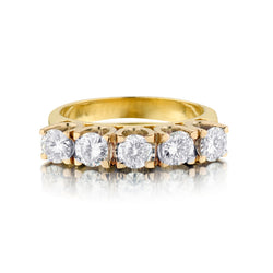 Ladies 18kt Yellow Gold 5 - Stone Diamond Ring. 1.15ct Tw