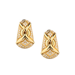 Bulgari 18kt Yellow Gold Diamond Earrings. 3.50ct Tw