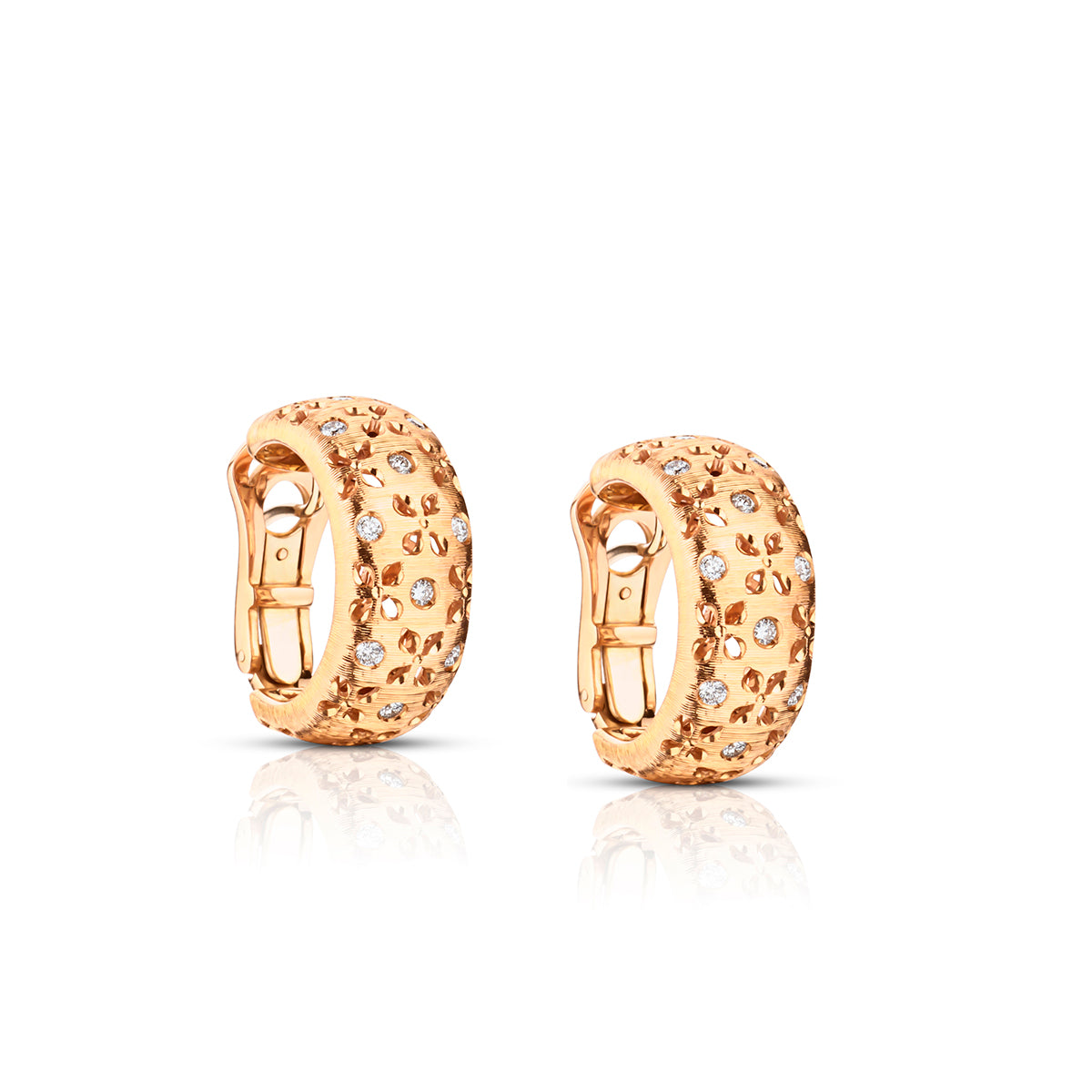 Roberto Coin 18kt Rose Gold Granada Collection Hoop Earring.
