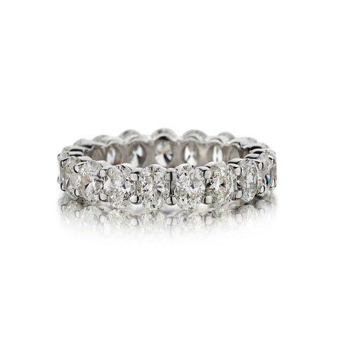 4.65 Carat Total Oval-Shaped Diamond White Gold Eternity Band.