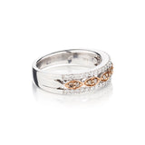 Ladies 14kt White and Rose Gold Diamond Band. 0.51ct Tw